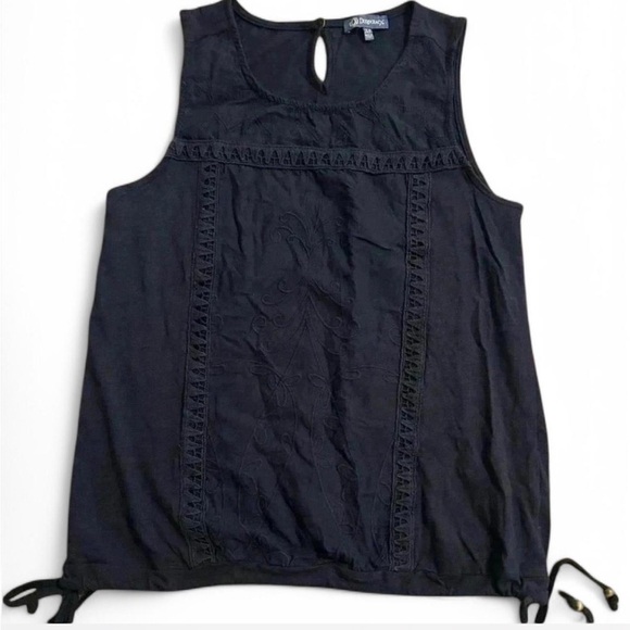 Democracy Navy Blue, embroidered tank top. Size XS - Picture 1 of 5